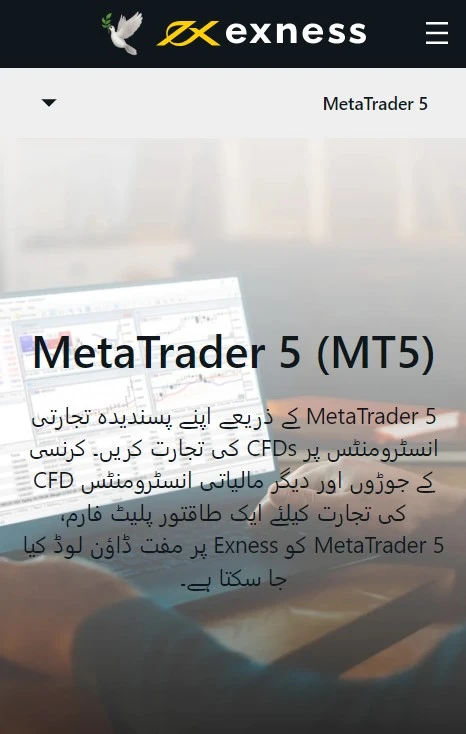 Exness MetaTrader 5 (MT5)۔